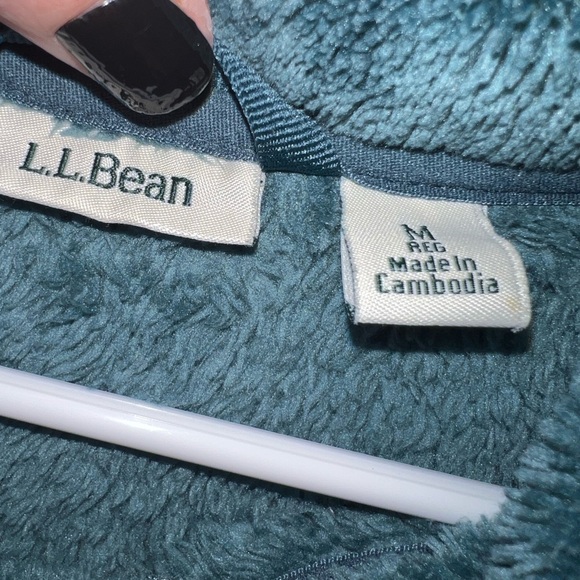 L.L.Bean Teal Hi-Pile Fleece Jacket - Picture 4 of 5